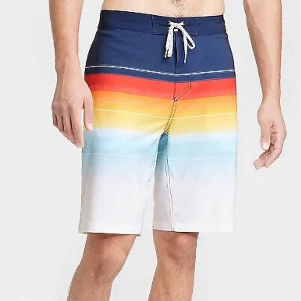 Men’s Goodfellow & Co Orange Lockdown Print Board Shorts size 40
